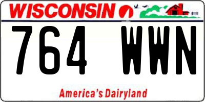 WI license plate 764WWN