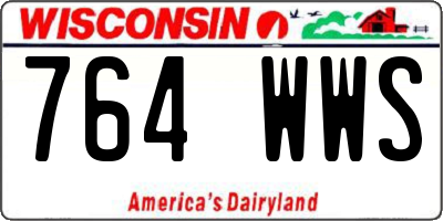 WI license plate 764WWS