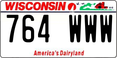WI license plate 764WWW