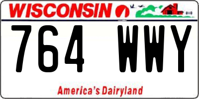 WI license plate 764WWY