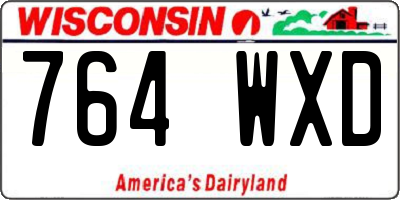 WI license plate 764WXD