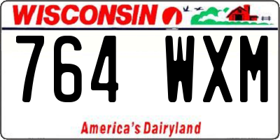 WI license plate 764WXM