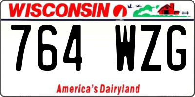 WI license plate 764WZG