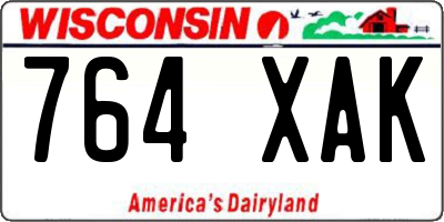 WI license plate 764XAK