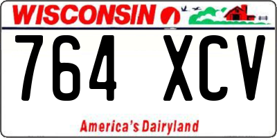 WI license plate 764XCV