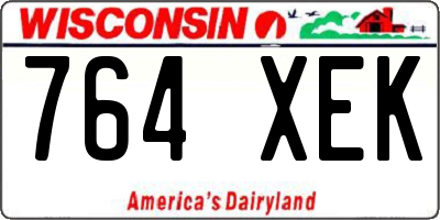 WI license plate 764XEK