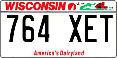 WI license plate 764XET