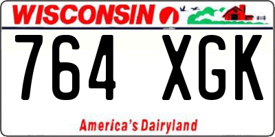 WI license plate 764XGK