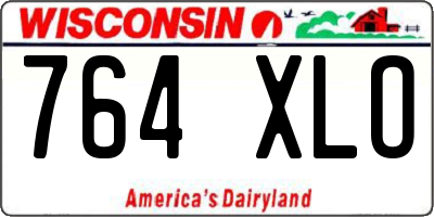 WI license plate 764XLO