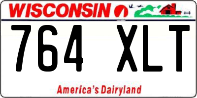 WI license plate 764XLT