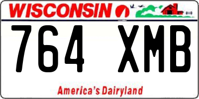 WI license plate 764XMB