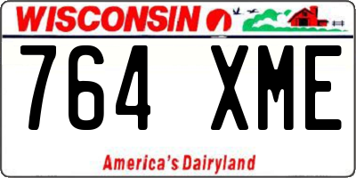 WI license plate 764XME