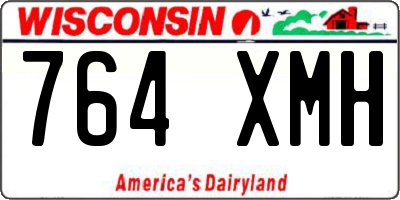 WI license plate 764XMH
