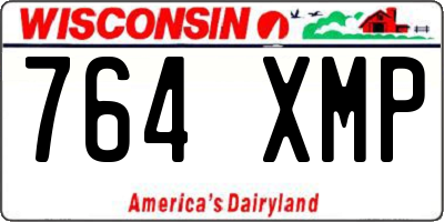 WI license plate 764XMP