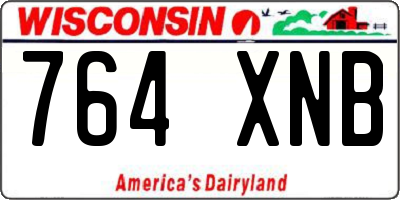 WI license plate 764XNB