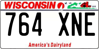 WI license plate 764XNE