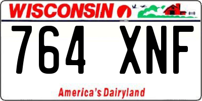 WI license plate 764XNF