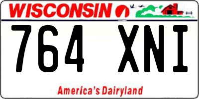 WI license plate 764XNI