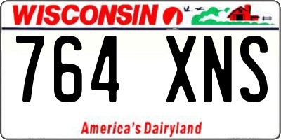 WI license plate 764XNS