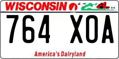 WI license plate 764XOA