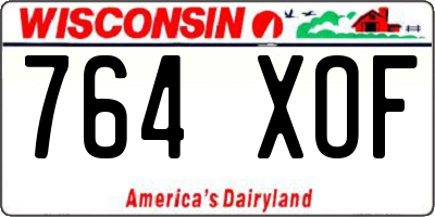 WI license plate 764XOF