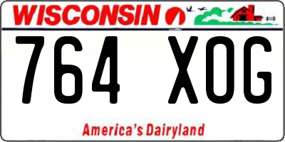 WI license plate 764XOG