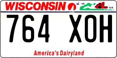 WI license plate 764XOH