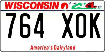 WI license plate 764XOK