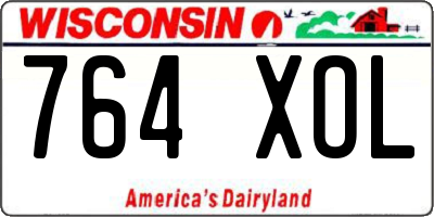 WI license plate 764XOL