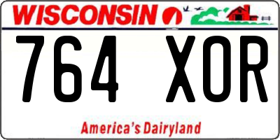 WI license plate 764XOR