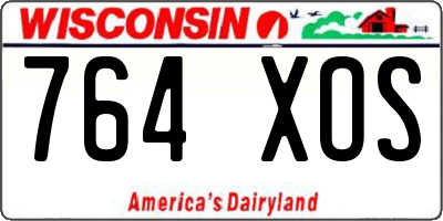 WI license plate 764XOS