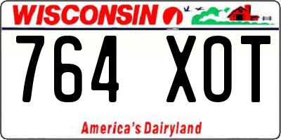 WI license plate 764XOT