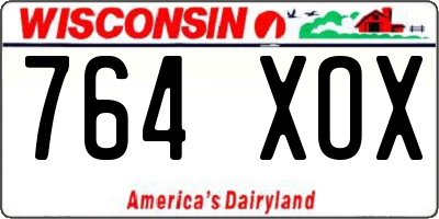 WI license plate 764XOX