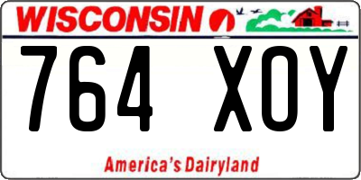 WI license plate 764XOY