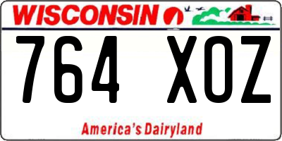WI license plate 764XOZ