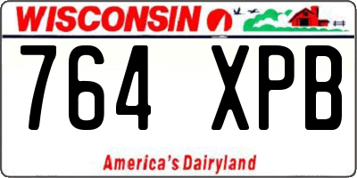 WI license plate 764XPB