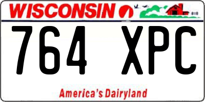 WI license plate 764XPC