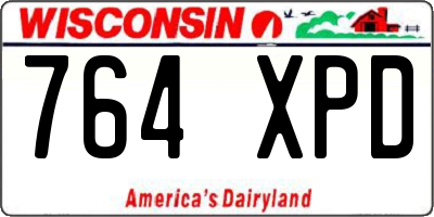 WI license plate 764XPD