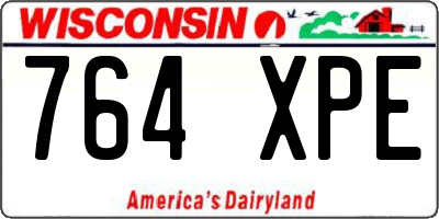 WI license plate 764XPE