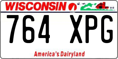 WI license plate 764XPG
