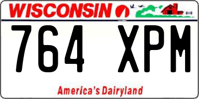 WI license plate 764XPM