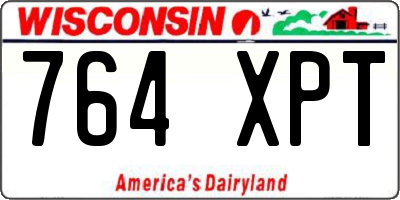 WI license plate 764XPT