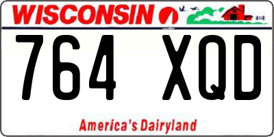 WI license plate 764XQD
