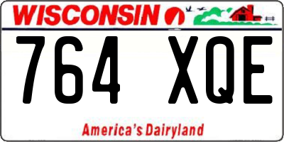 WI license plate 764XQE