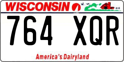WI license plate 764XQR