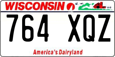 WI license plate 764XQZ