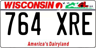 WI license plate 764XRE
