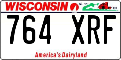 WI license plate 764XRF