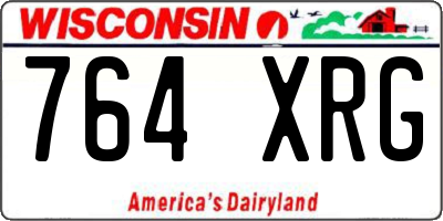 WI license plate 764XRG