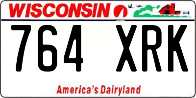WI license plate 764XRK